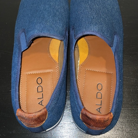 ALDO Blue Canvas Slip-On Shoes with Leather Sole Beds.  Size 12 - Picture 6 of 12